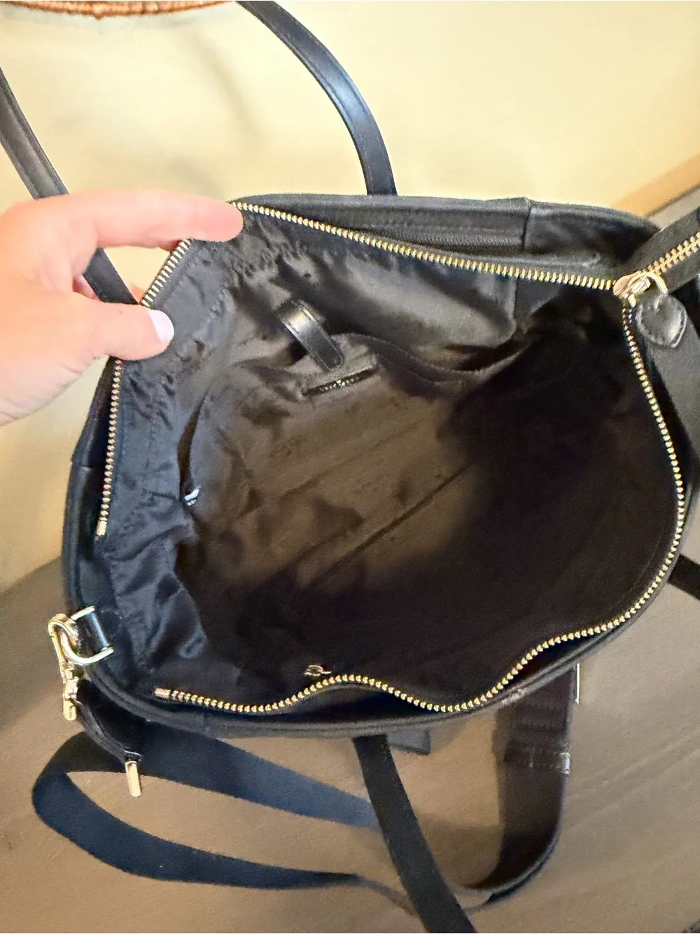 kate spade Black Nylon Chelsea Satchel with Gold Hardware